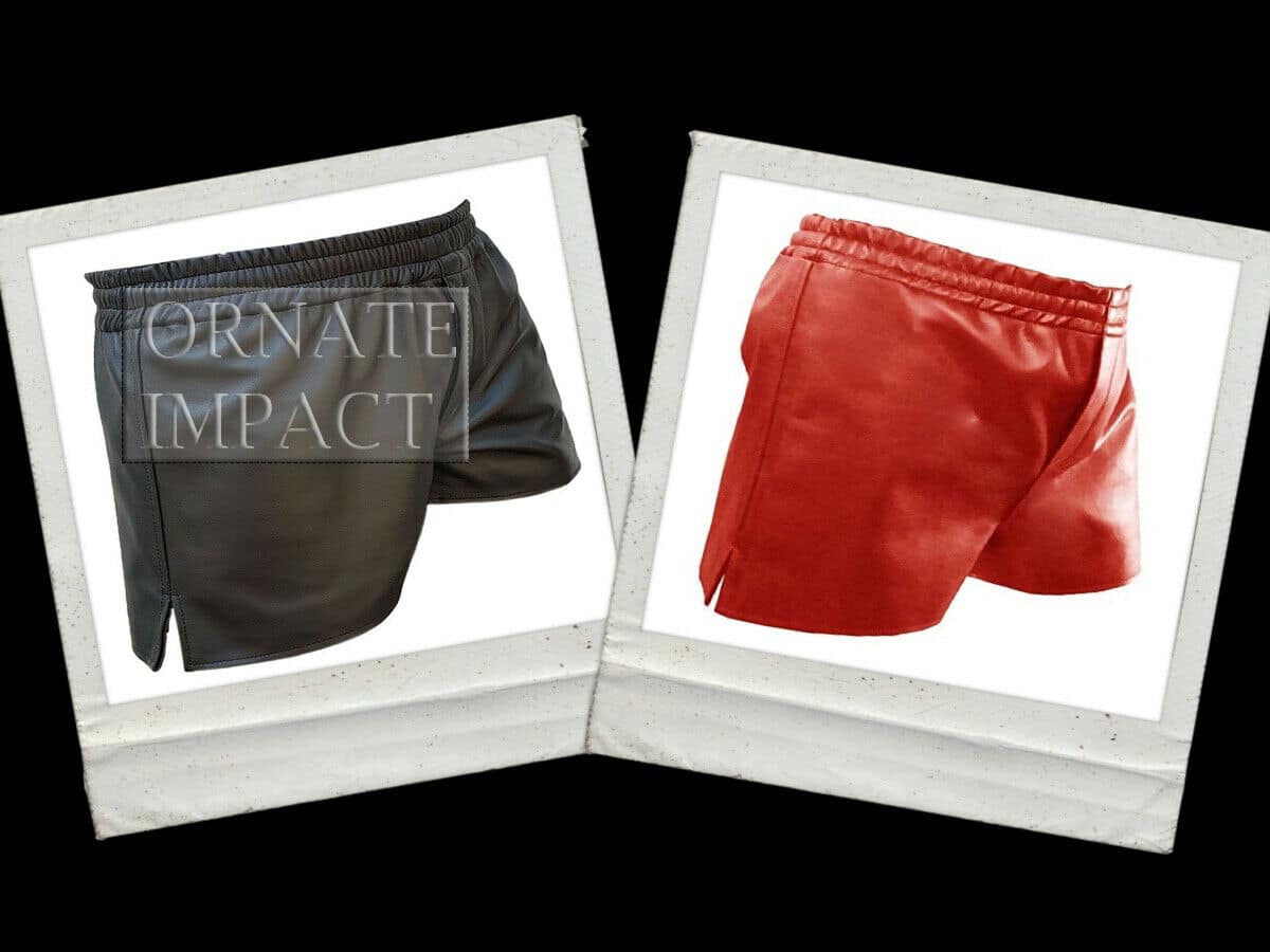 Mens leather hot sale boxer shorts